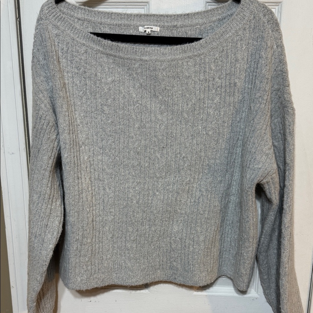 Tularosa Light Gray Off Shoulder  Sweater Size Medium